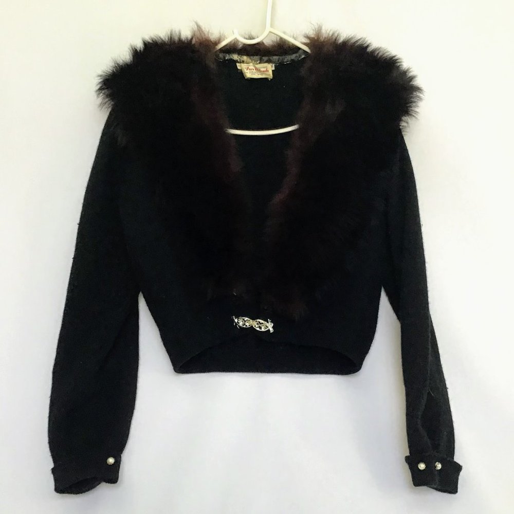 Vintage Fur Collar Cashmere